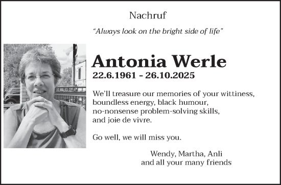 Traueranzeige von Antonia Werle von trierischer_volksfreund