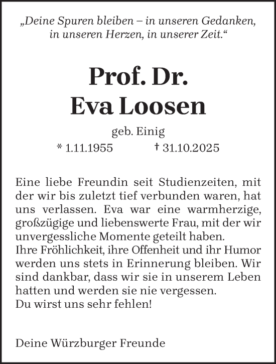 Traueranzeige von Eva Loosen von trierischer_volksfreund