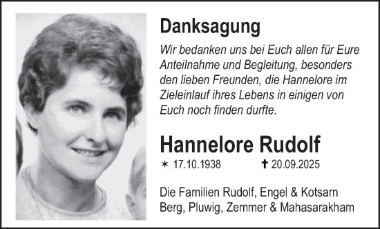 Traueranzeige von Hannelore Rudolf von trierischer_volksfreund
