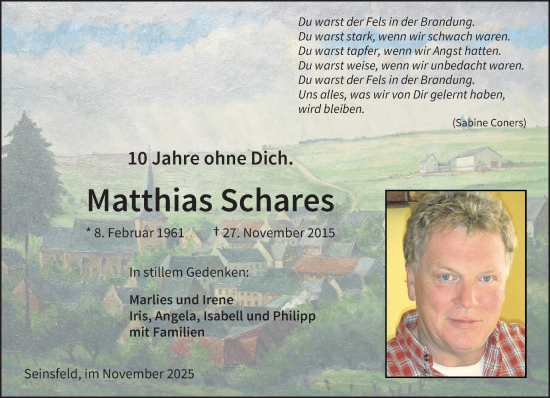 Traueranzeige von Matthias Schares von trierischer_volksfreund