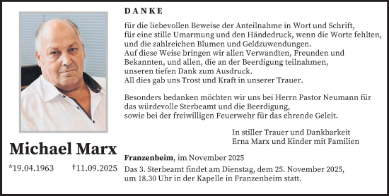 Traueranzeige von Michael Marx von trierischer_volksfreund