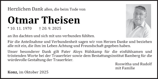 Traueranzeige von Otmar Theisen von trierischer_volksfreund