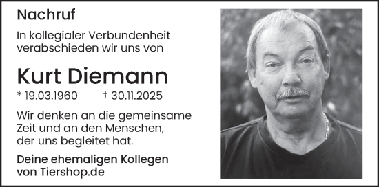 Traueranzeige von Kurt Diemann von trierischer_volksfreund