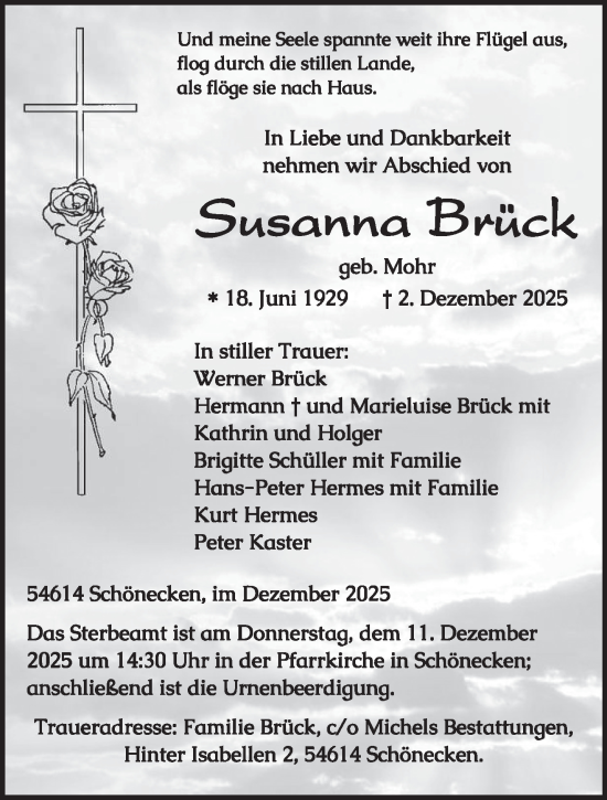 Traueranzeige von Susanna Brück von trierischer_volksfreund