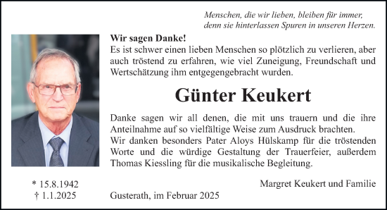 Traueranzeige von Günter Keukert von trierischer_volksfreund