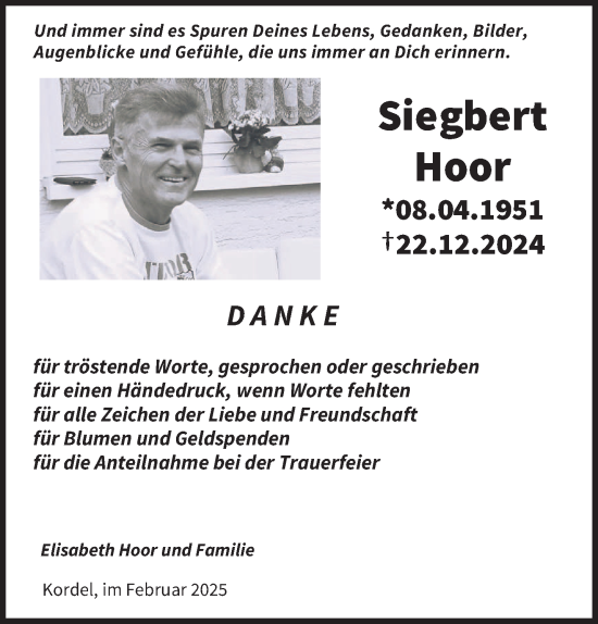 Traueranzeige von Siegbert Hoor von trierischer_volksfreund