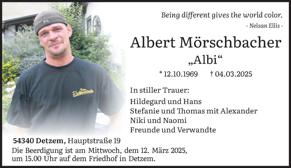  Traueranzeige für Albert Mörschbacher vom 08.03.2025 aus trierischer_volksfreund