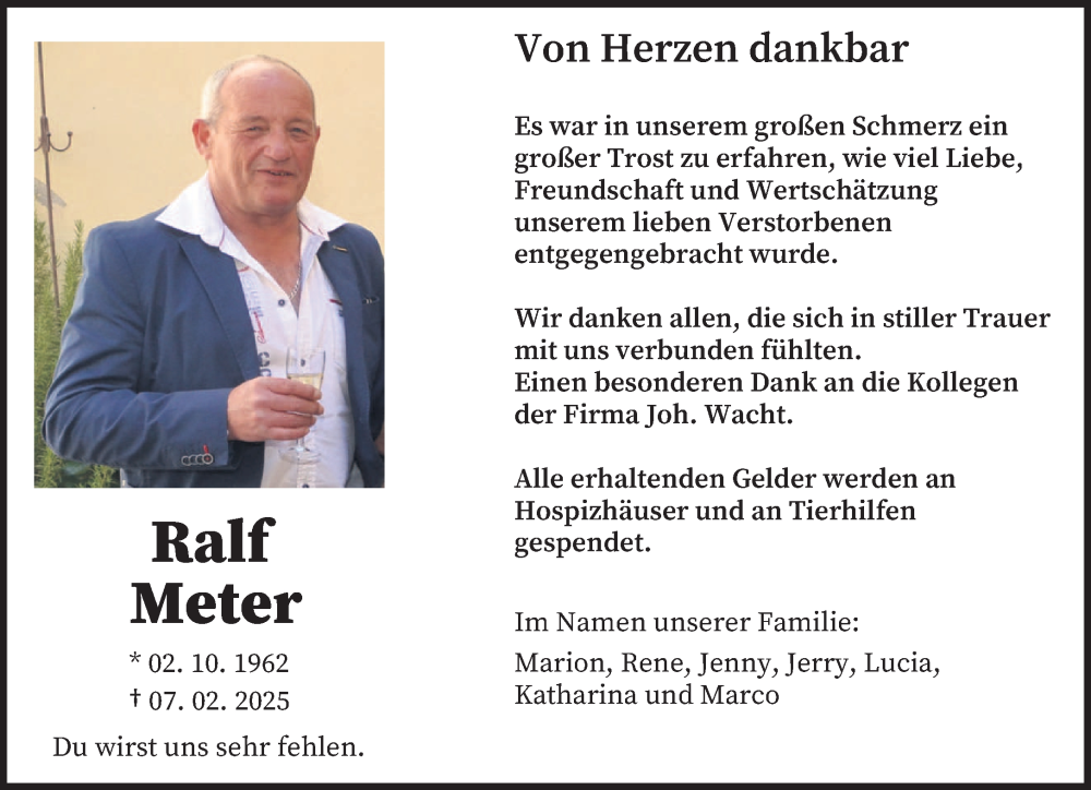  Traueranzeige für Ralf Meter vom 01.03.2025 aus trierischer_volksfreund