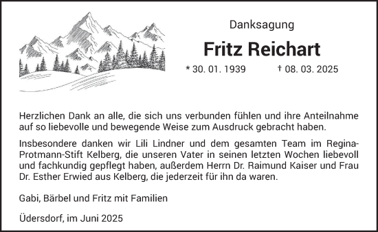 Traueranzeige von Fritz Reichart von trierischer_volksfreund