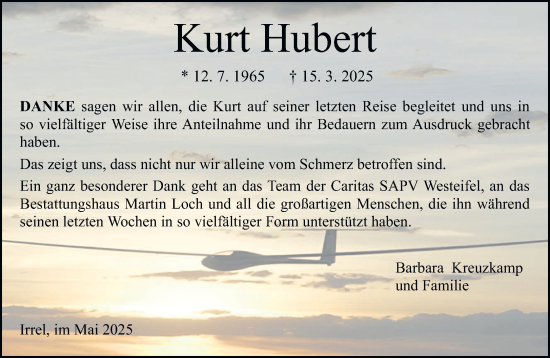 Traueranzeige von Kurt Hubert von trierischer_volksfreund