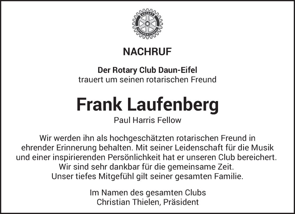 Traueranzeige für Frank Laufenberg vom 12.07.2025 aus trierischer_volksfreund