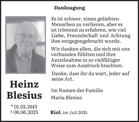 Traueranzeige von Maria Blesius von trierischer_volksfreund