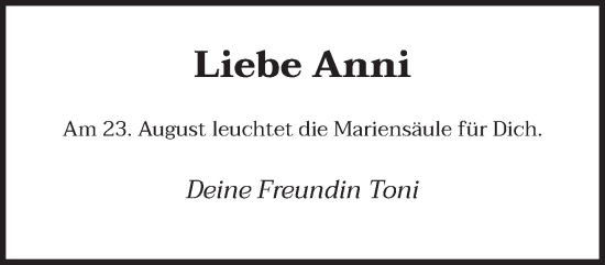 Traueranzeige von Anni  von trierischer_volksfreund
