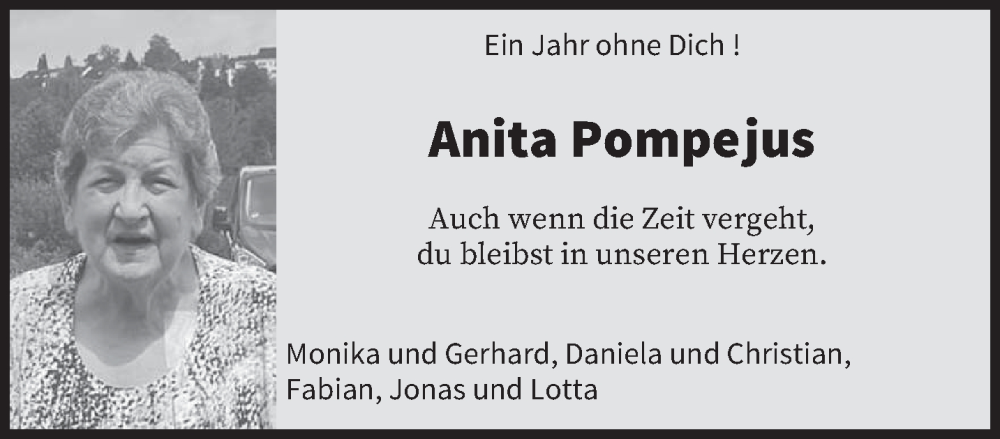  Traueranzeige für Anita Pompejus vom 24.09.2025 aus trierischer_volksfreund