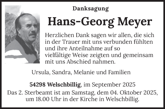 Traueranzeige von Hans-Georg Meyer von trierischer_volksfreund