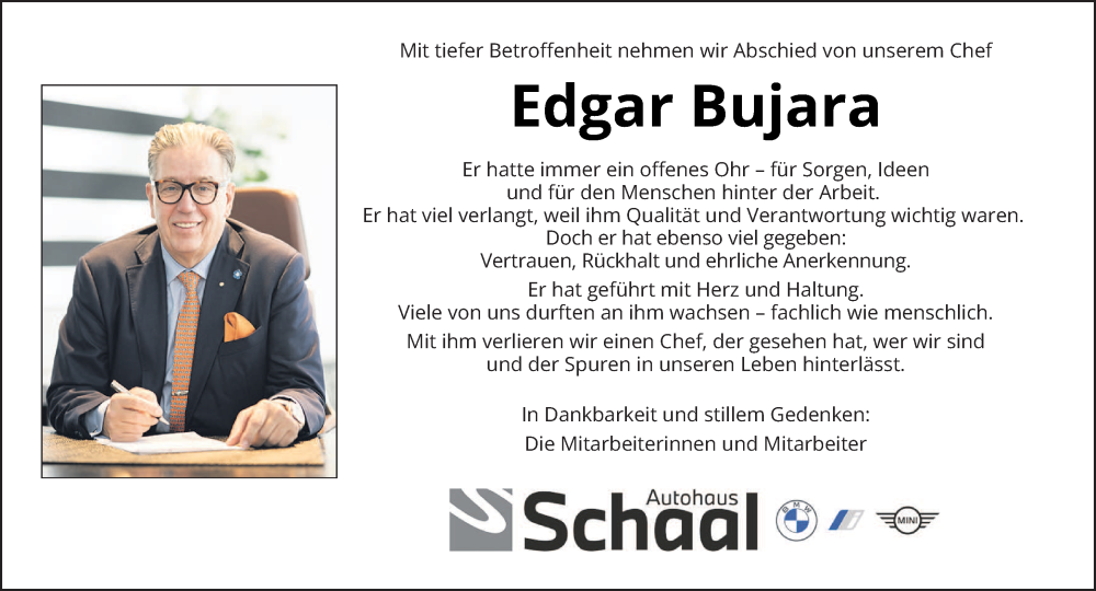 Traueranzeige für Edgar Bujara vom 17.01.2026 aus trierischer_volksfreund