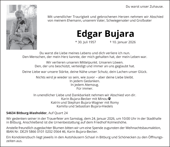 Traueranzeige von Edgar Bujara von trierischer_volksfreund