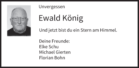 Traueranzeige von Ewald König von trierischer_volksfreund