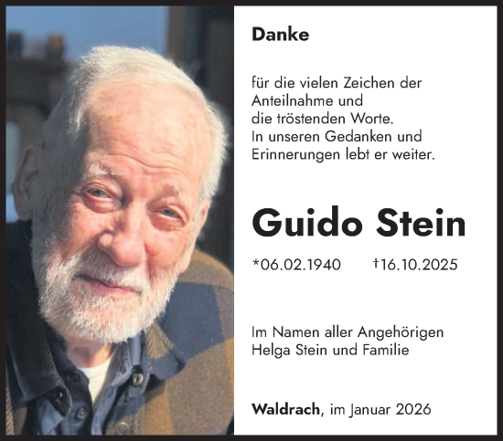 Traueranzeige von Guido Stein von trierischer_volksfreund