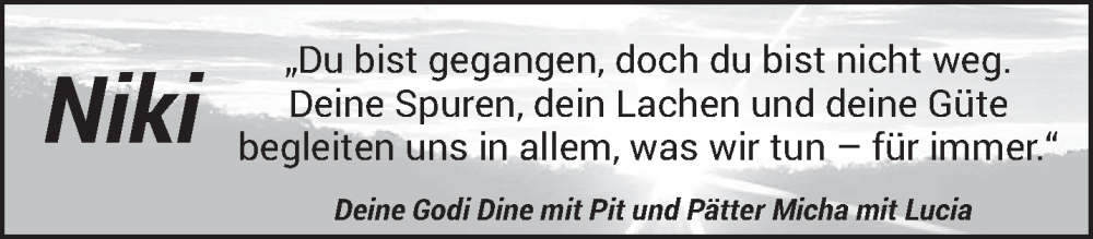  Traueranzeige für Niklas Burg vom 10.01.2026 aus trierischer_volksfreund