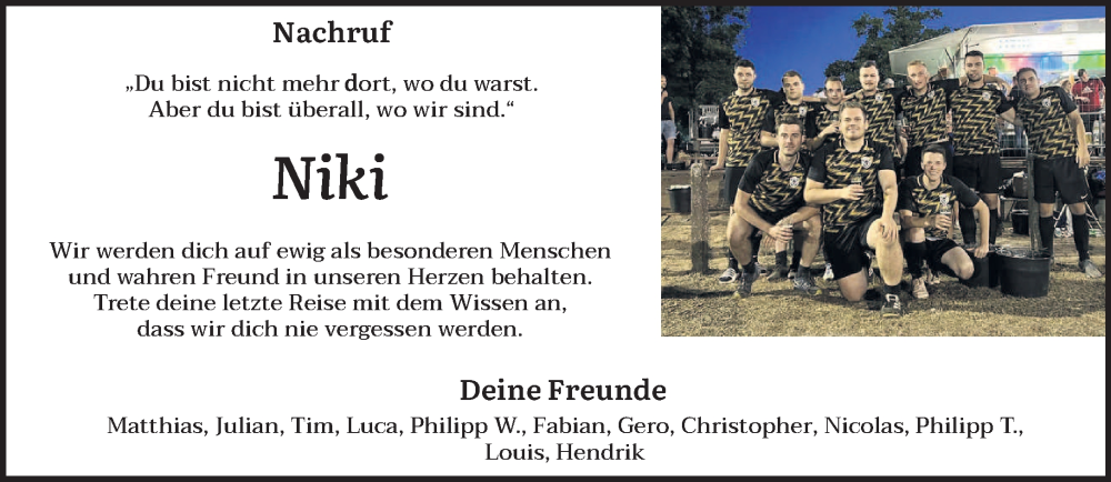  Traueranzeige für Niklas Burg vom 10.01.2026 aus trierischer_volksfreund