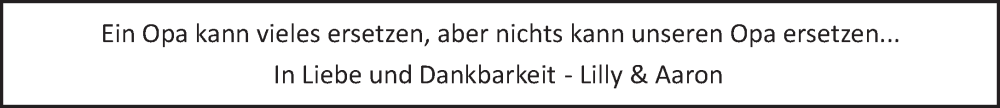 Traueranzeige für Opa  vom 24.01.2026 aus trierischer_volksfreund