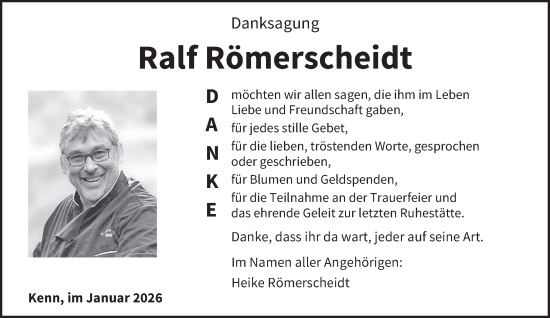 Traueranzeige von Ralf Römerscheidt von trierischer_volksfreund