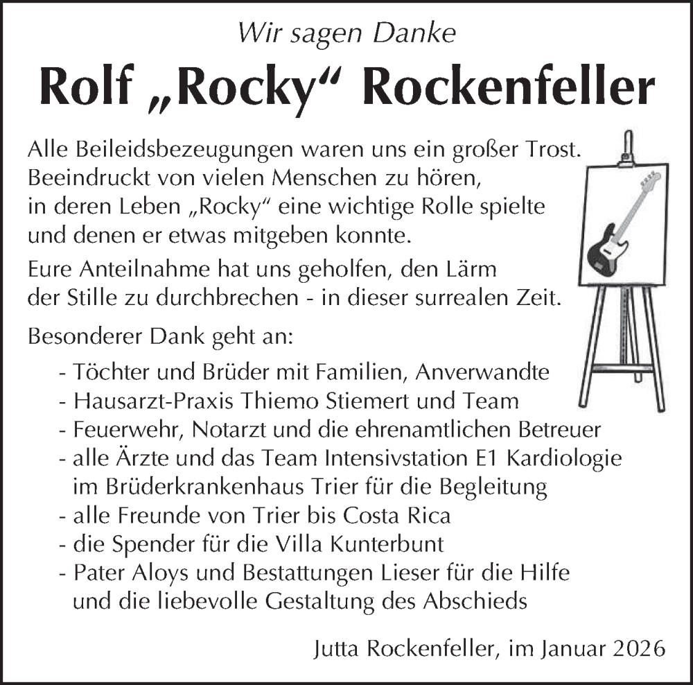  Traueranzeige für Rolf Rockenfeller vom 10.01.2026 aus trierischer_volksfreund