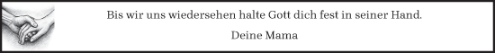 Traueranzeige von Deine Mama  von trierischer_volksfreund