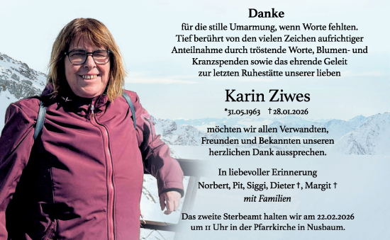 Traueranzeige von Karin Ziwes von trierischer_volksfreund